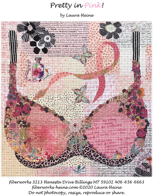 Pretty In Pink Collage Pattern by Laura Heine # FWLHPRETTYINPINK - Special Order