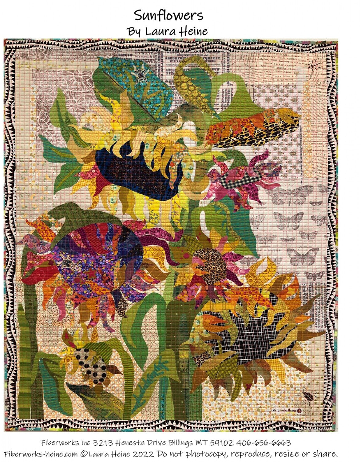 Sunflowers Collage Pattern by Laura Heine # FWLHSUNFLOWERS - Special Order