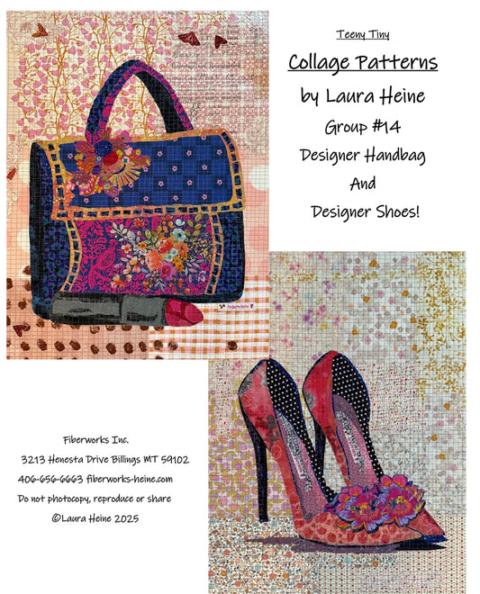Teeny Tiny Collage Pattern #14 Designer Bag & Shoes by Laura Heine