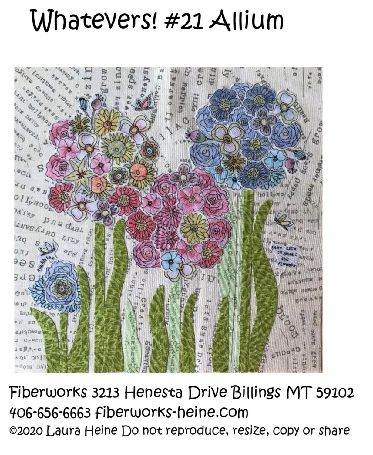 Whatevers! #21 Allium Collage Pattern by Laura Heine # FWLHWHAT21 - Special Order