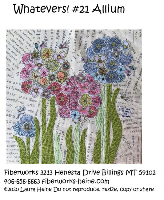 Whatevers! #21 Allium Collage Pattern by Laura Heine # FWLHWHAT21 - Special Order