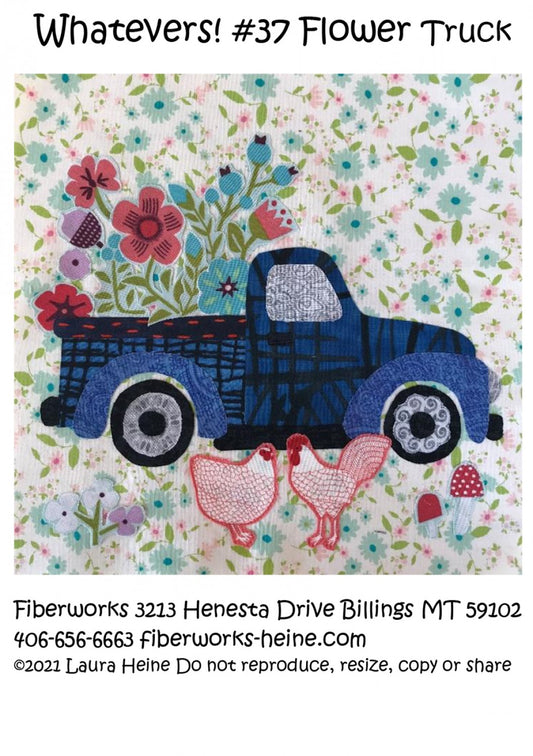 Whatevers! #37 Flower Truck Collage Pattern by Laura Heine # FWLHWHAT37 - Special Order