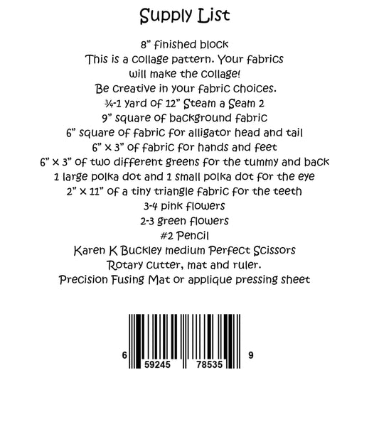 Whatevers! #43 Alligator Collage Pattern by Laura Heine