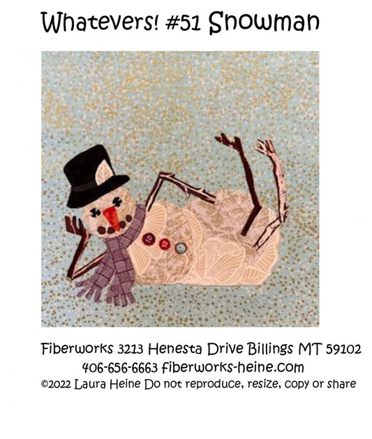 Whatevers! #51 Snowman Collage Pattern by Laura Heine # FWLHWHAT51 - Special Order