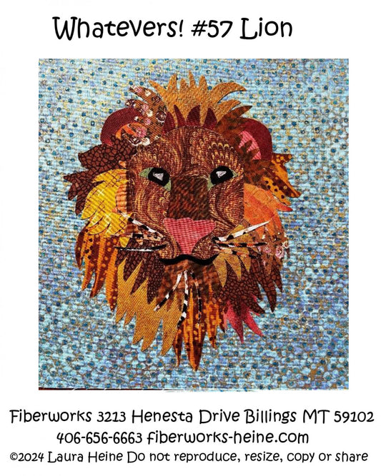 Whatevers! #57 Lion Collage Pattern by Laura Heine # FWLHWHAT57 - Special Order