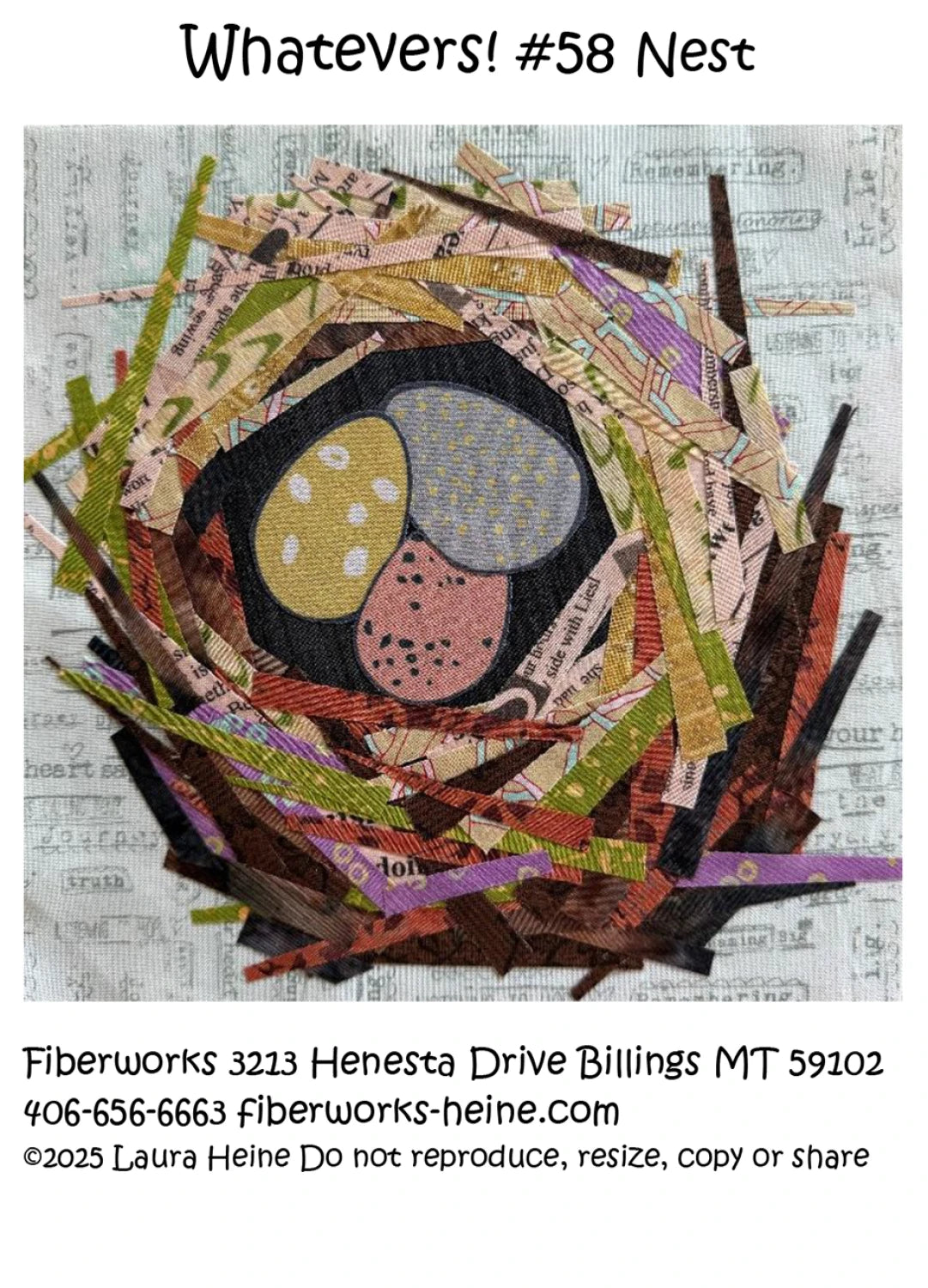 Whatevers! #58 Nest Collage Pattern by Laura Heine