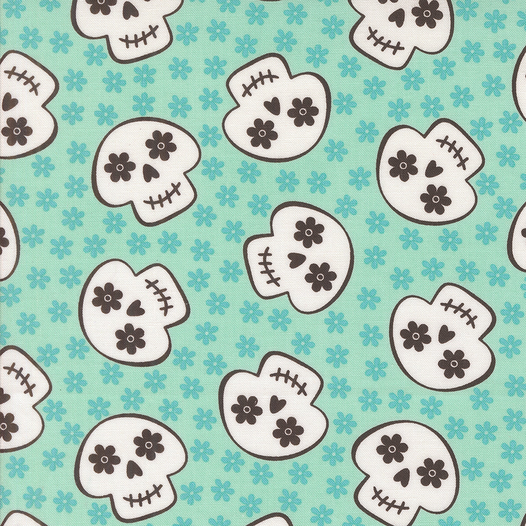 Fab Boo Lous by Me & My Sister Designs : Skeleton Faces Aqua 22483 15