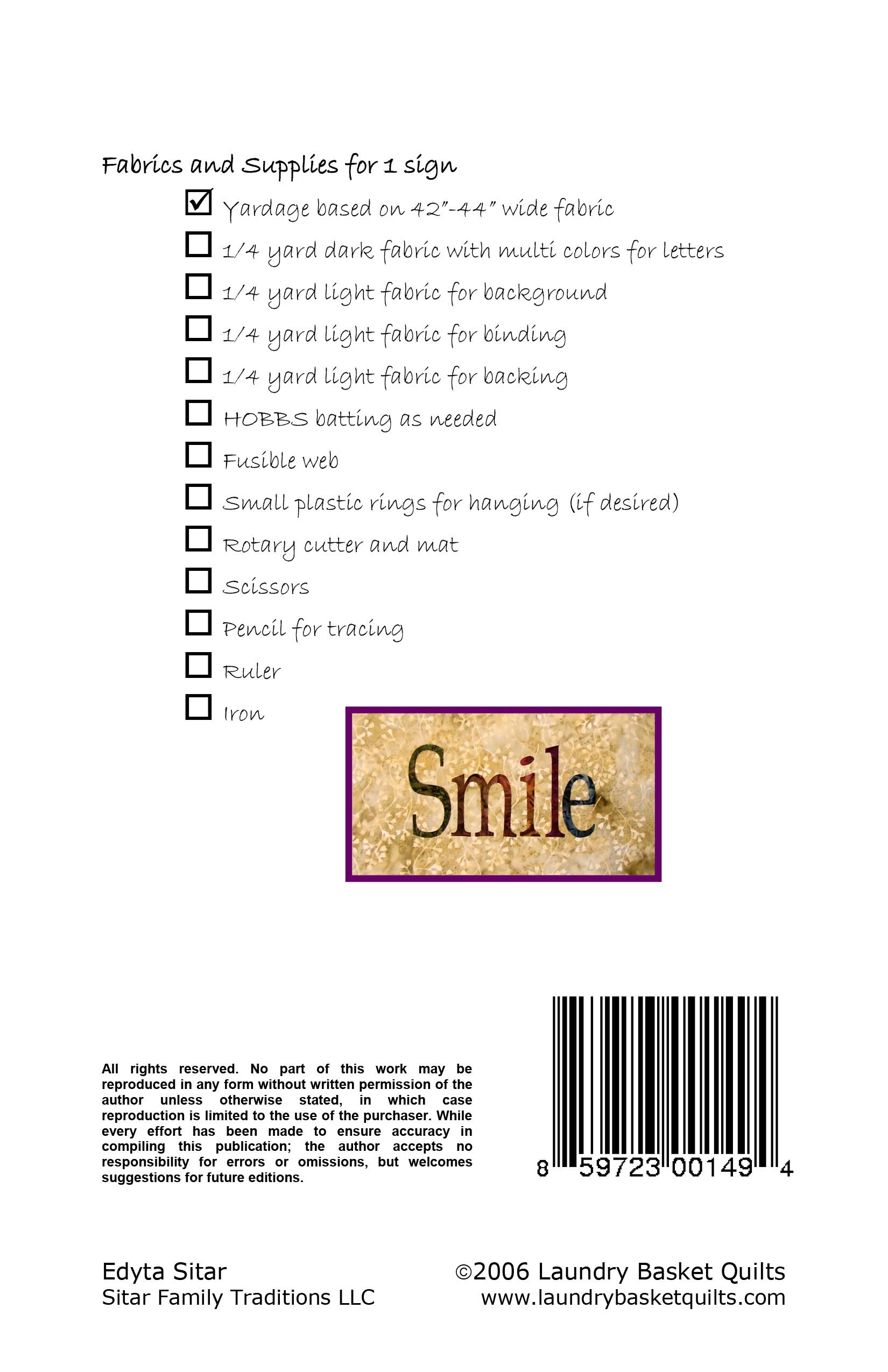 Fabric Expressions # LBQFX01 - Special Order