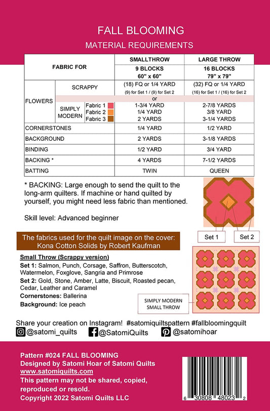 Fall Blooming Quilt Pattern by Satomi Quilts