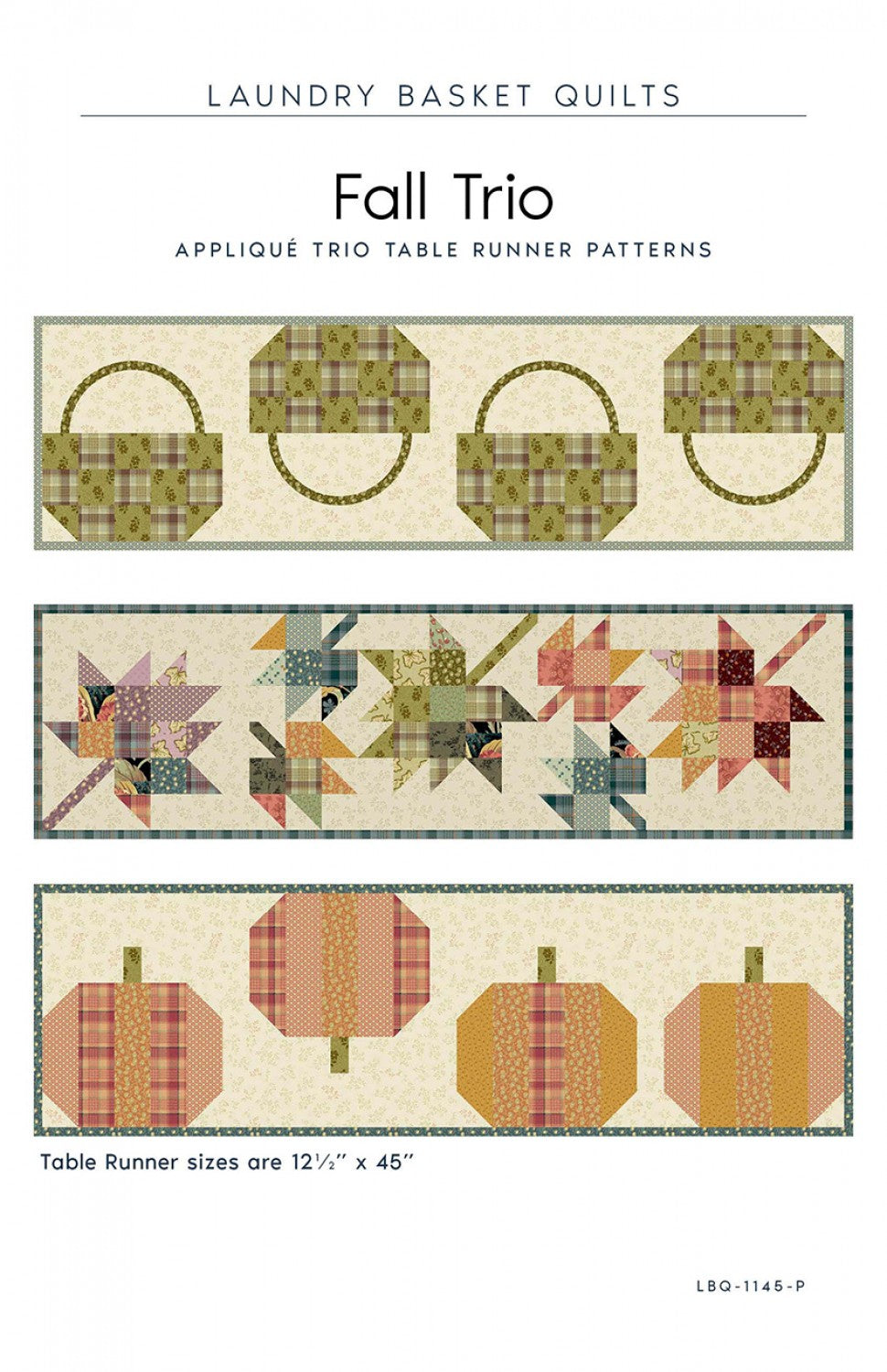 Fall Trio Table Runner Pattern by Laundry Basket Quilts