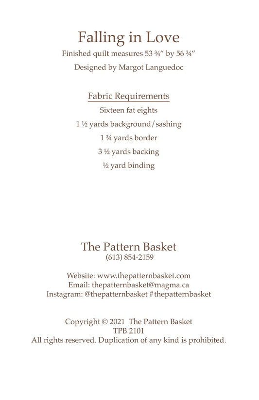 Falling in Love Quilt Pattern by The Pattern Basket