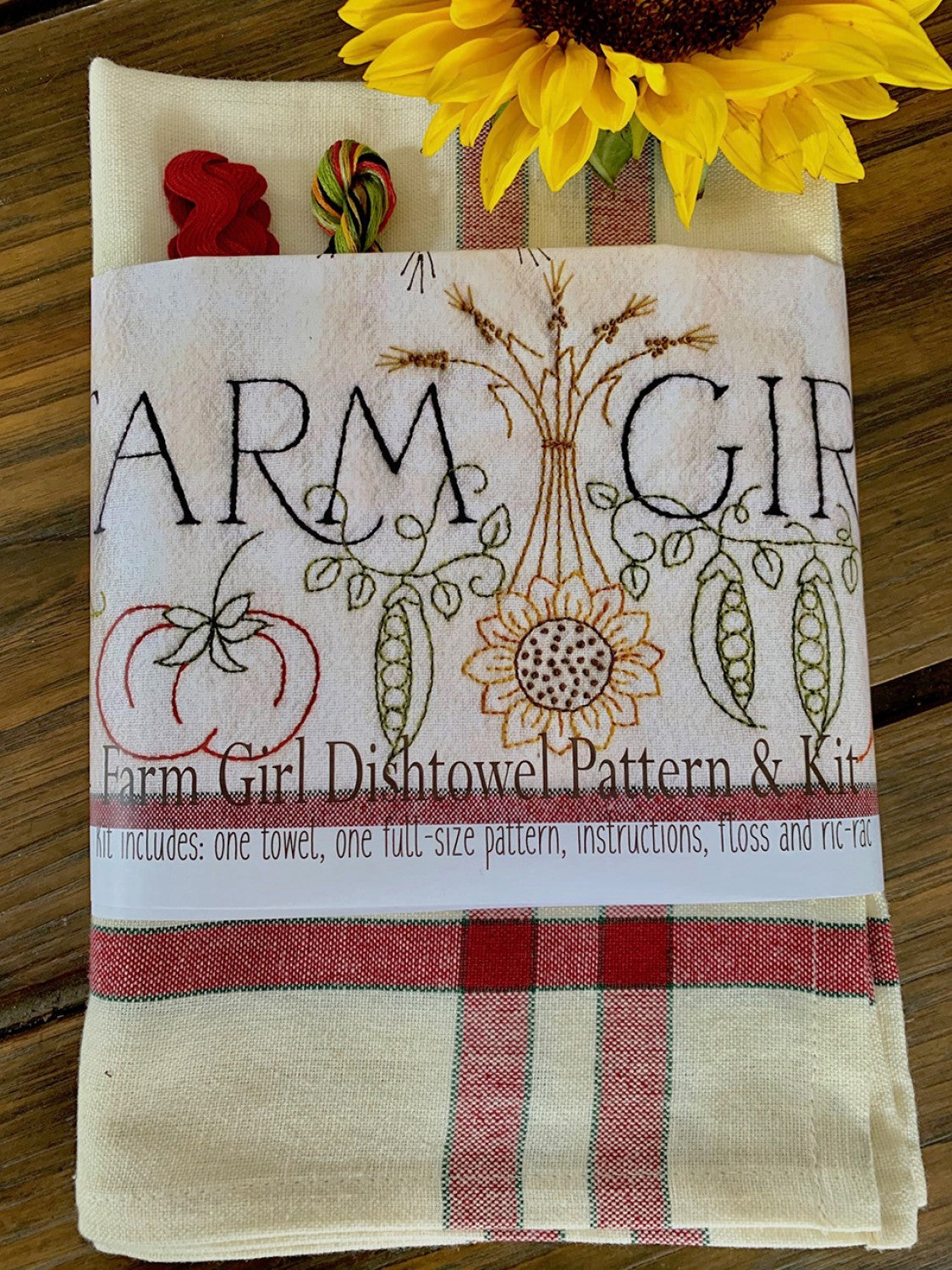 Farm Girl Embroidery Dishtowel Kit # BR264K - Special Order