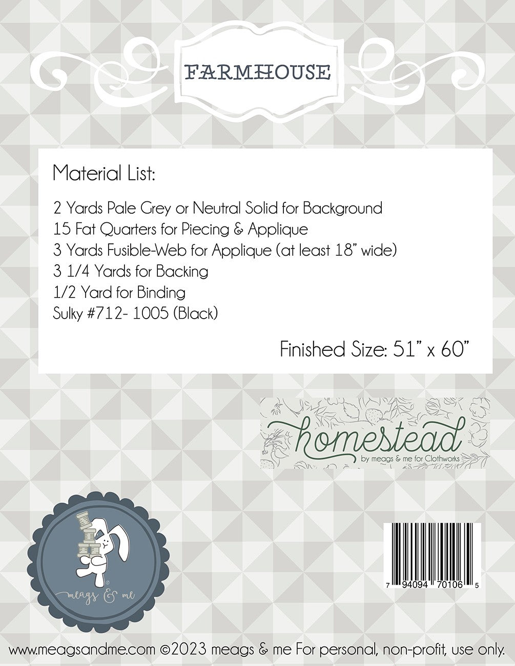 Farmhouse Quilt Pattern by Meags & Me - Special Order