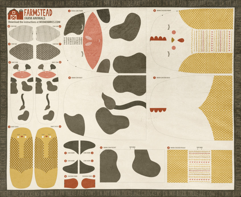 Farmstead Cuddle by Stacy Iest Hsu - Farm Animal Cuddle Cow & Chick Panel