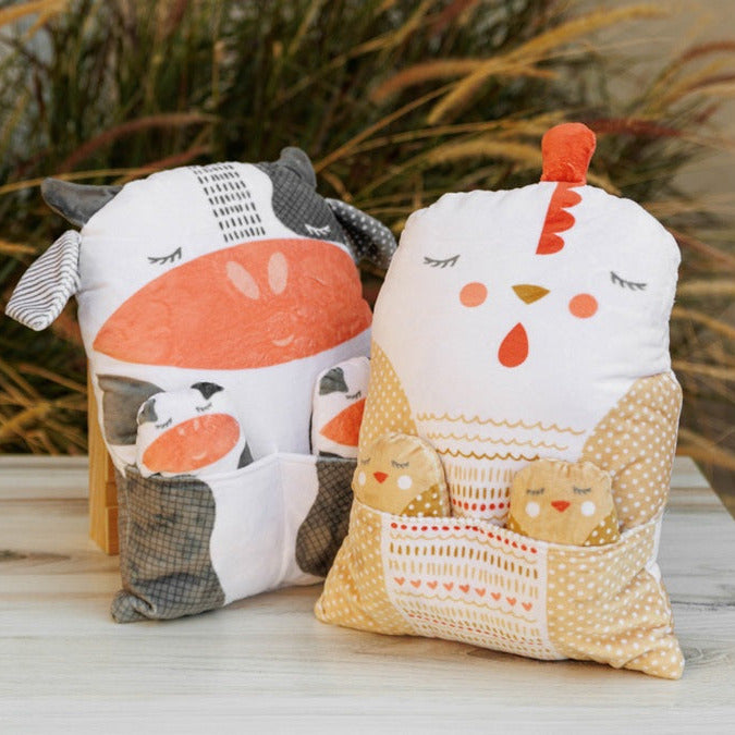 Farmstead Cuddle by Stacy Iest Hsu - Farm Animal Cuddle Cow & Chick Panel