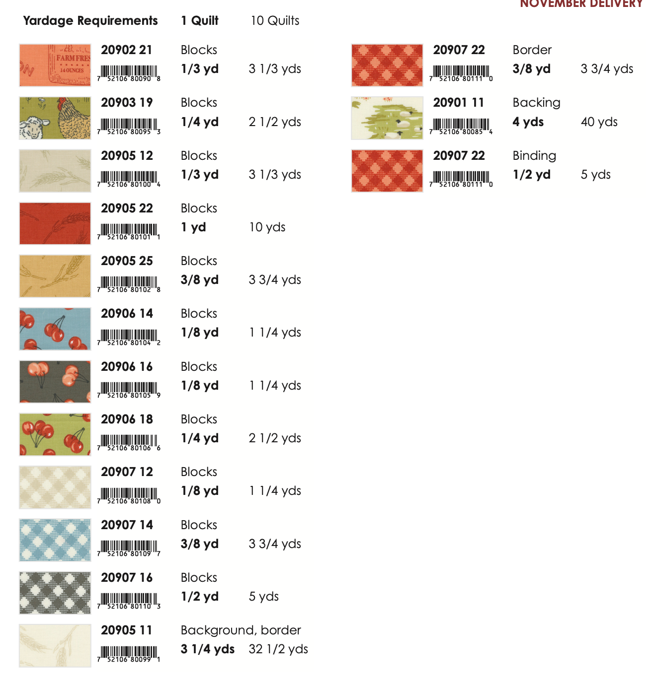 Farmstead by Stacy Iest Hsu - My Little Farm Quilt Kit