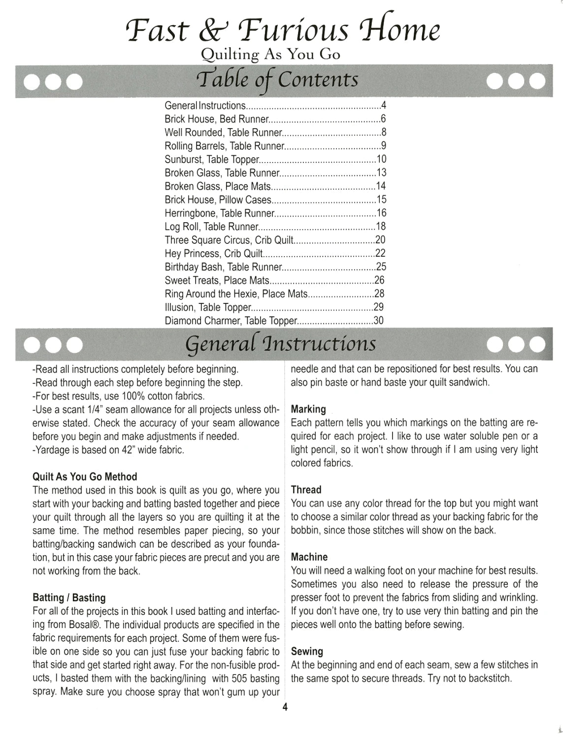 Fast & Furious Home Pattern Book by GE Designs GE507