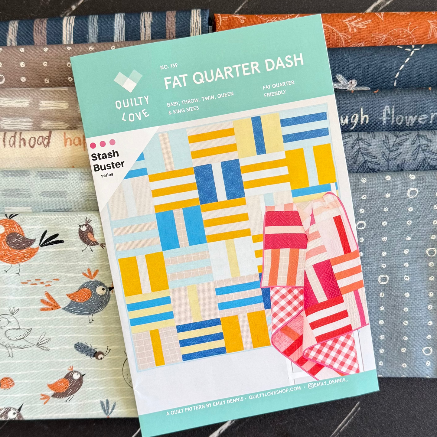 Fat Quarter Dash Quilt featuring Chirp by Elana Amo