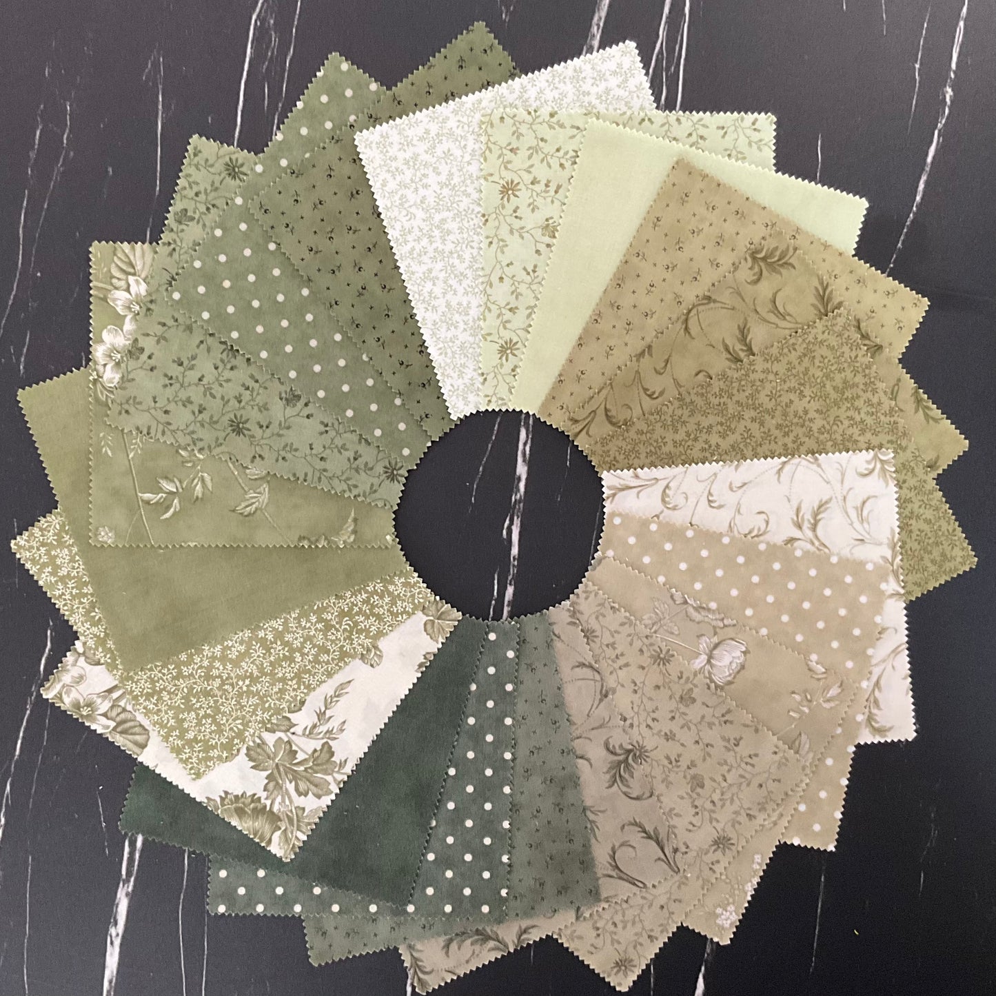 Favorites~Meadow Greens by 3 Sisters : Charm Pack