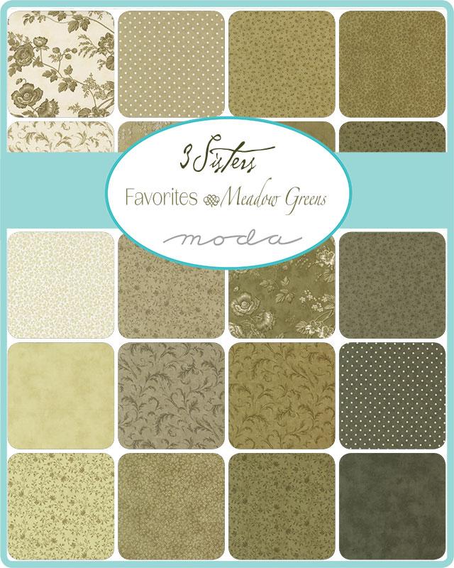Favorites~Meadow Greens by 3 Sisters : Mini Charm 44362MC