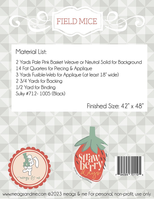 Field Mice Quilt Pattern by Meags & Me - Special Order
