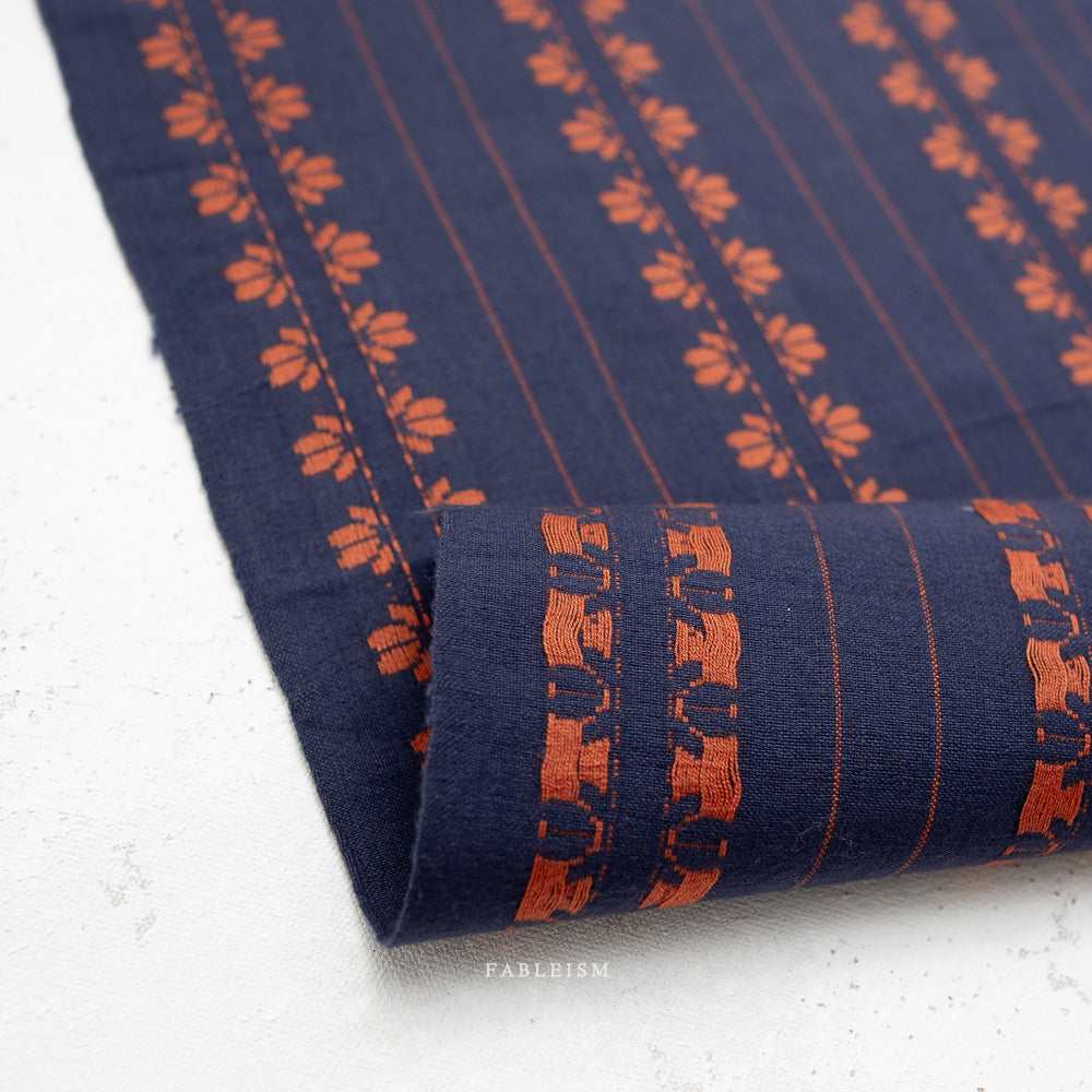 Fine & Dandy by Fableism : Deco Stripe Navy/Spice FND-07-DEC-NAVY/SPICE