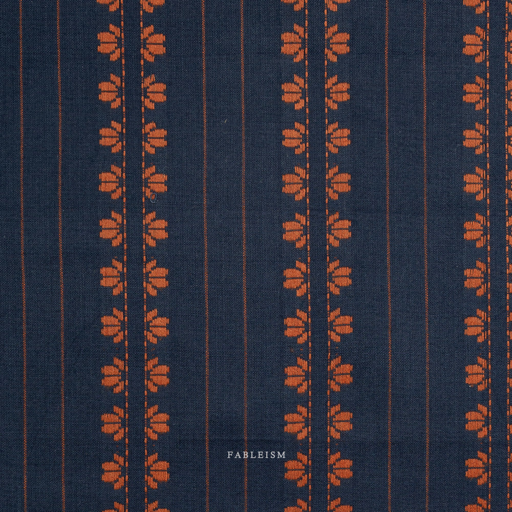 Fine & Dandy by Fableism : Deco Stripe Navy/Spice FND-07-DEC-NAVY/SPICE