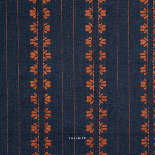 Fine & Dandy by Fableism : Deco Stripe Navy/Spice FND-07-DEC-NAVY/SPICE