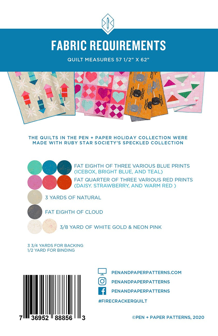 Firecracker Quilt Pattern by Pen + Paper Patterns