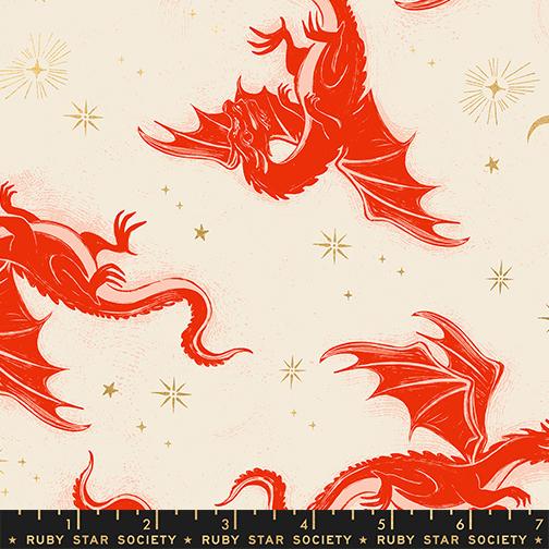 Fireglow by Sarah Watts REPRINT : Etched Dragons Metallic Dark Ruby RS2131 11M