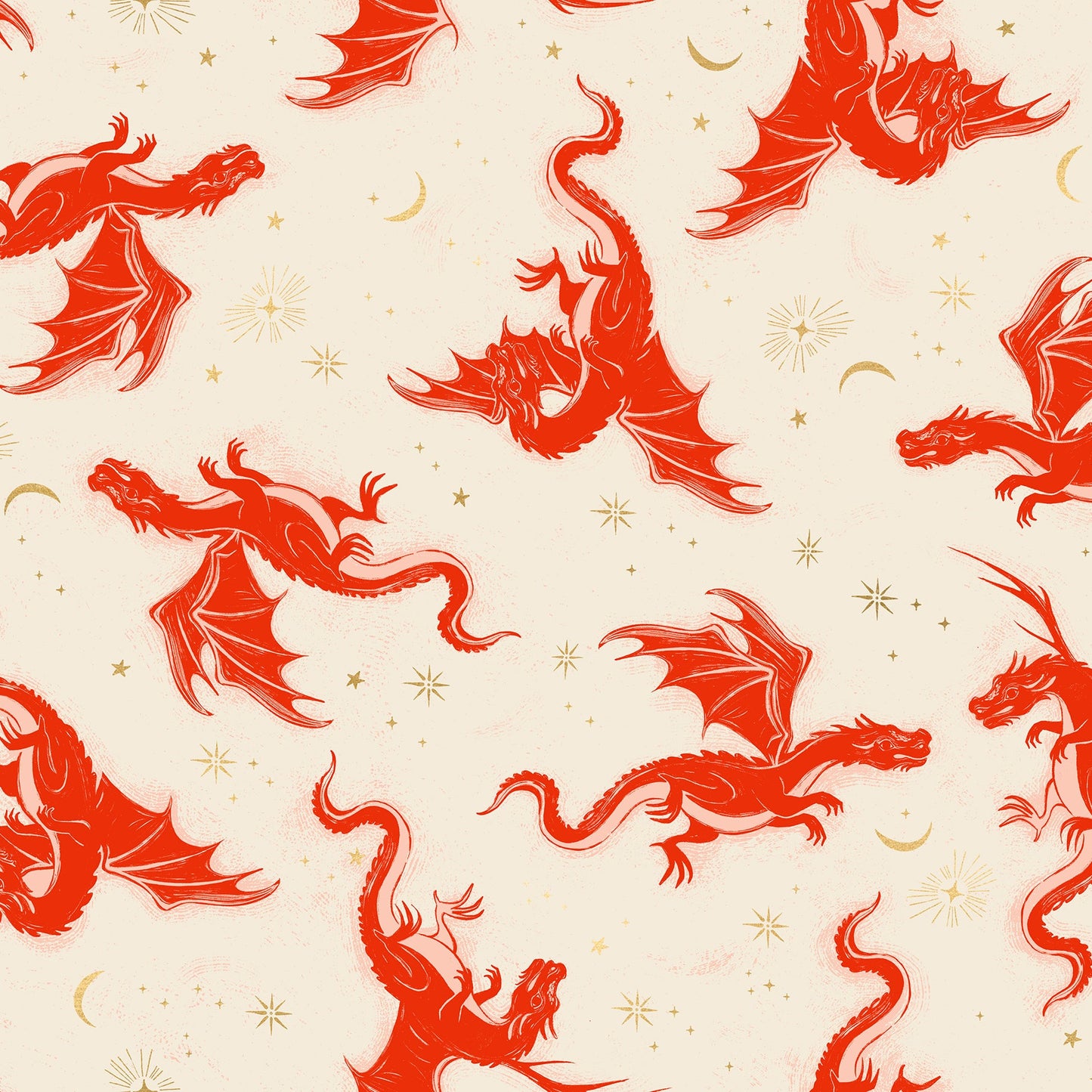 Fireglow by Sarah Watts REPRINT : Etched Dragons Metallic Dark Ruby RS2131 11M
