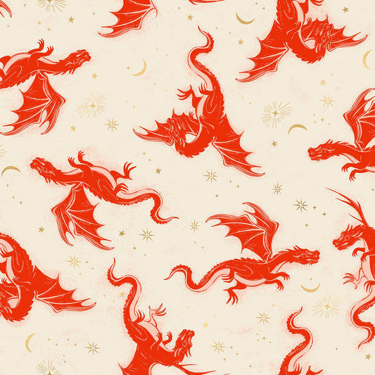 Fireglow by Sarah Watts REPRINT : Etched Dragons Metallic Dark Ruby RS2131 11M