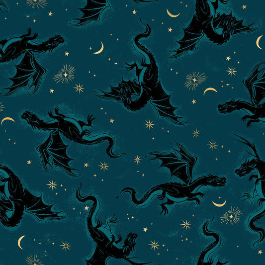 Fireglow by Sarah Watts REPRINT : Etched Dragons Metallic Galaxy RS2131 14M