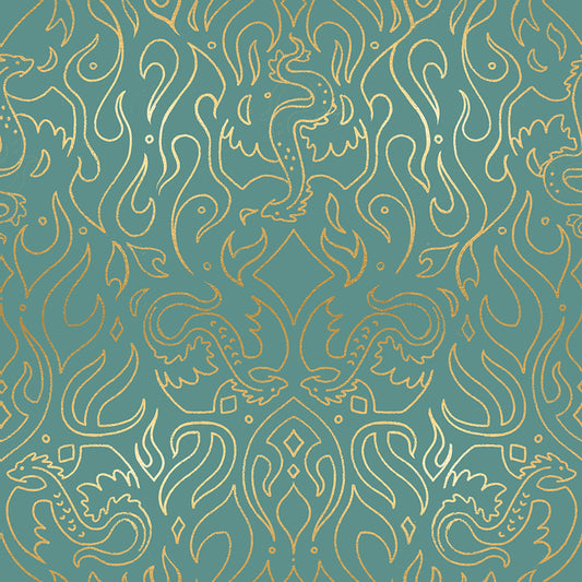 Fireglow by Sarah Watts REPRINT : Scribe Metallic Watercress RS2137 13M