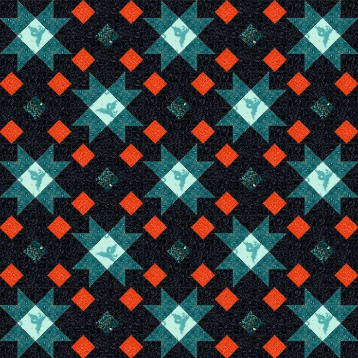 Fireglow by Sarah Watts REPRINT : Sirius Quilt Kit
