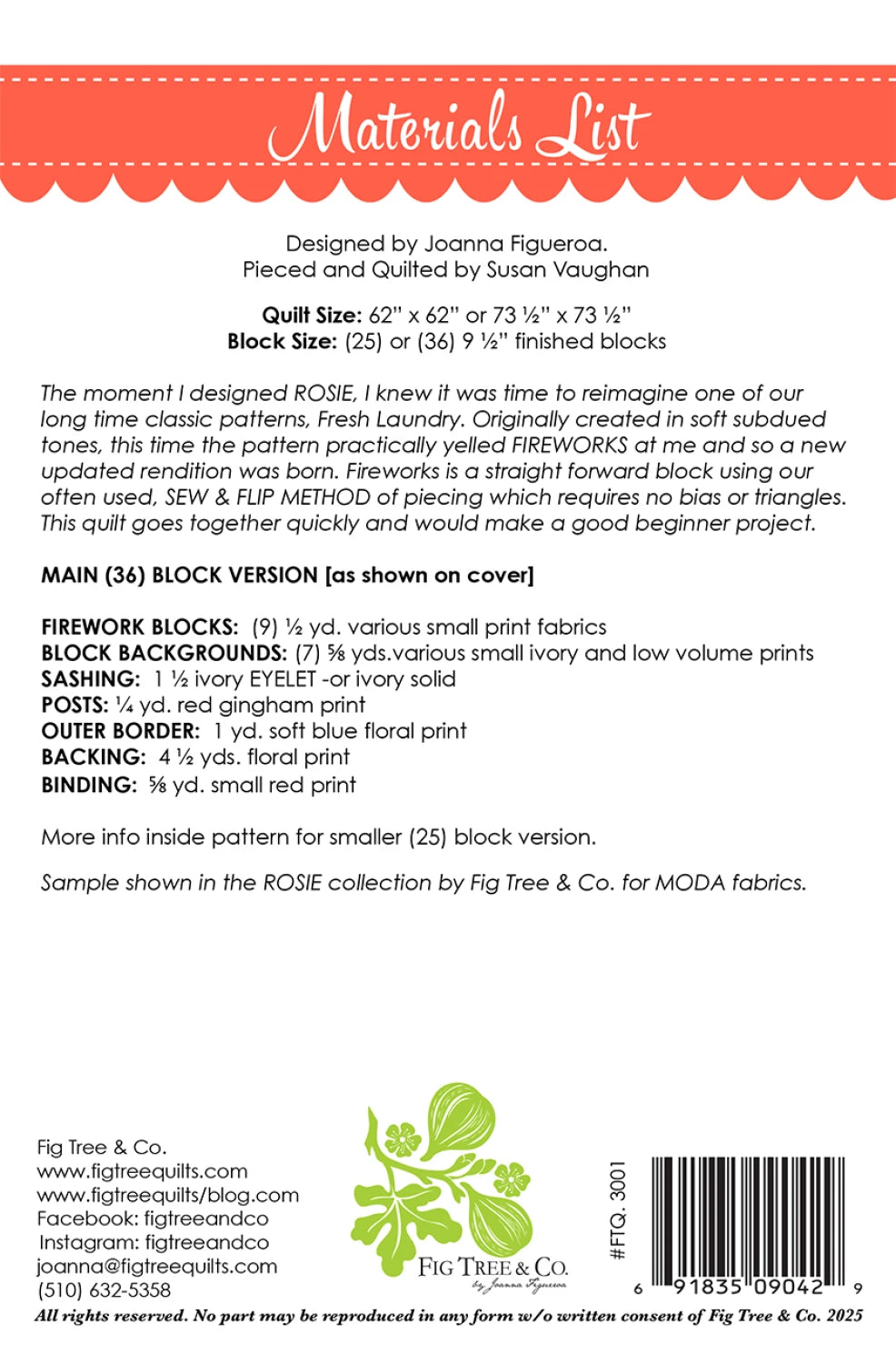 Fireworks Quilt Pattern by Fig Tree & Co.