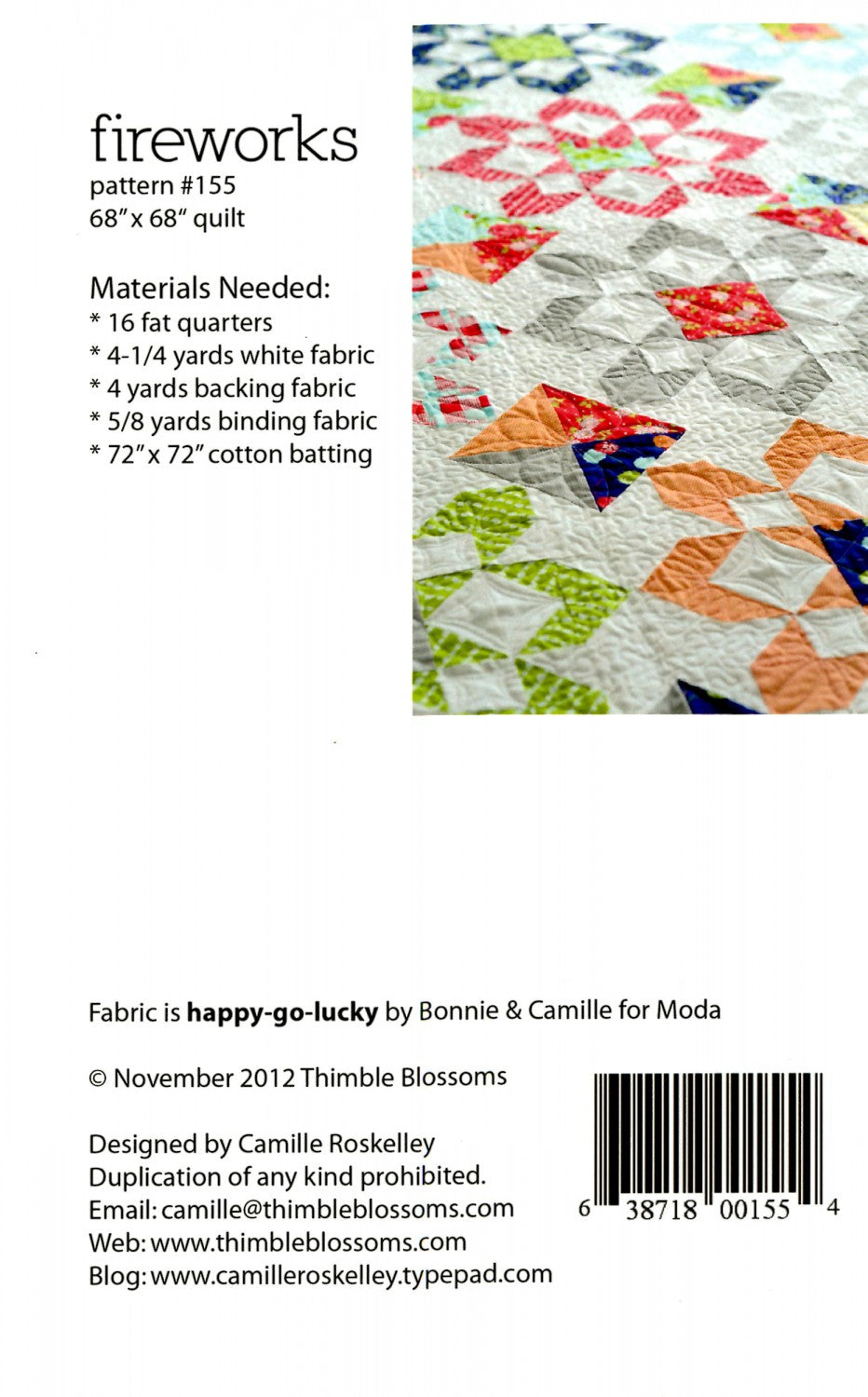 Fireworks Quilt Pattern by Thimble Blossoms