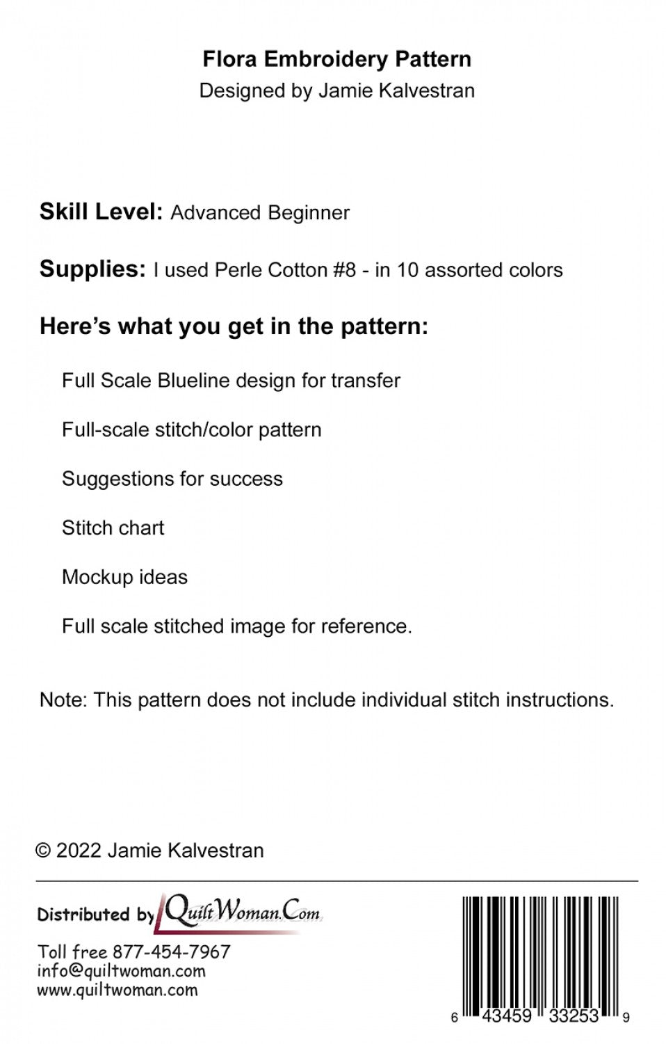 Flora Embroidery Pattern # JKD-111 - Special Order – Modern Quilt Co.