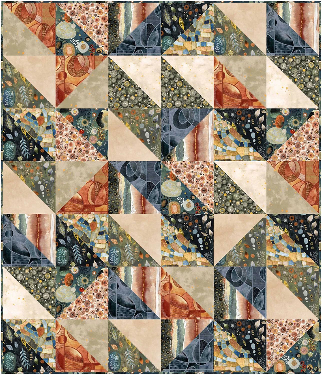 Flora & Form by Essoldo Design : Floral Formation Quilt Front Shop Sample