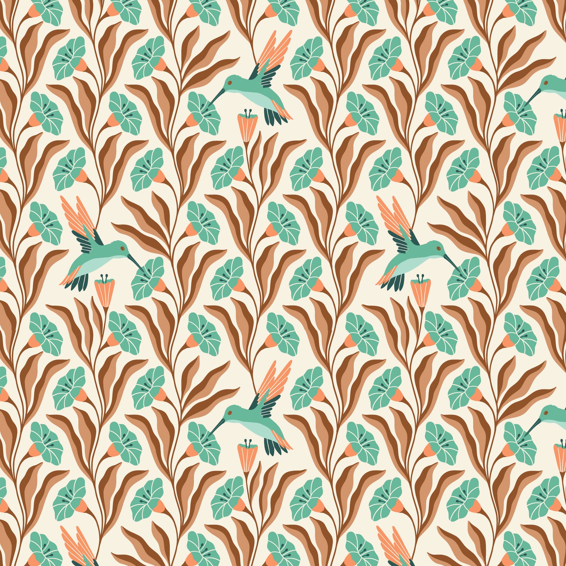 Florissima by Juliana Tipton : Hummingbirds Teal 228075