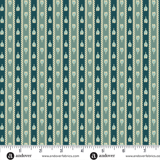 Flower Box by Renee Nanneman : Trailing Striped Petals Teal A-1019-T