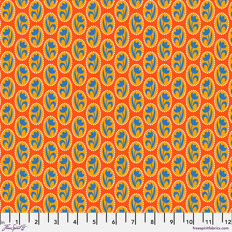 Flower Dance by Jane Sassaman: Cameo Orange PWJS161.ORANGE