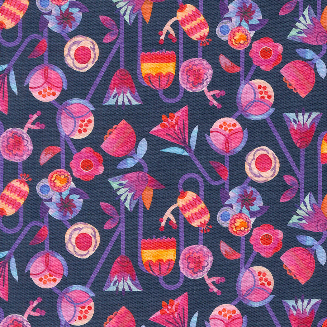 Flower Patches by Amarylis Henderson : Candy Flowers Midnight 21822 20