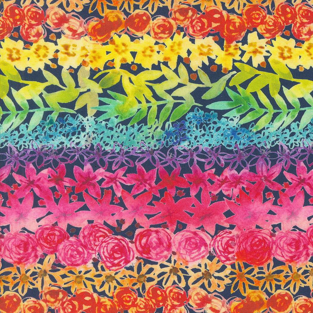 Flower Patches by Amarylis Henderson : Doodled Midnight Rainbow 21825 12