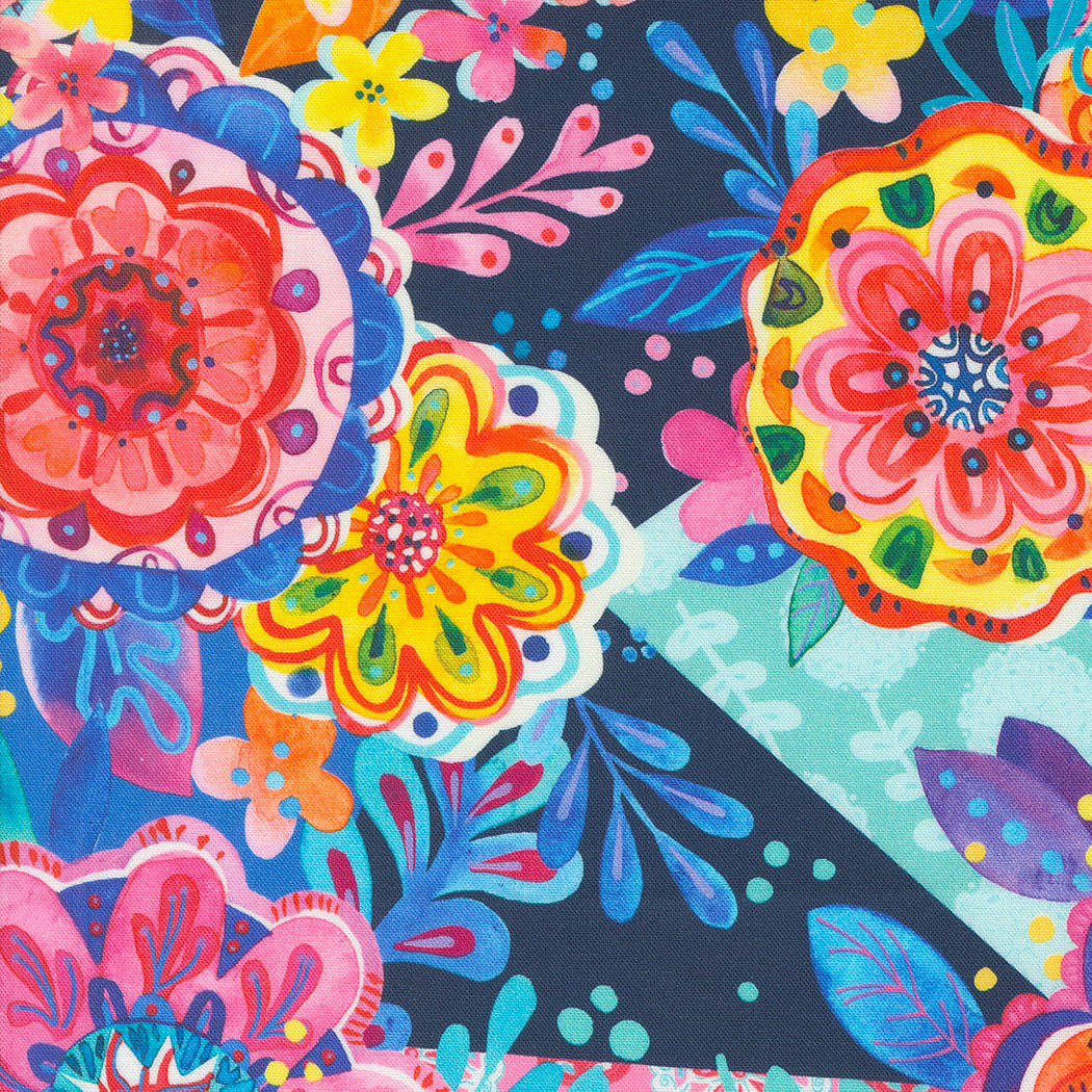 Flower Patches by Amarylis Henderson : Floral Bash Midnight 21821 13