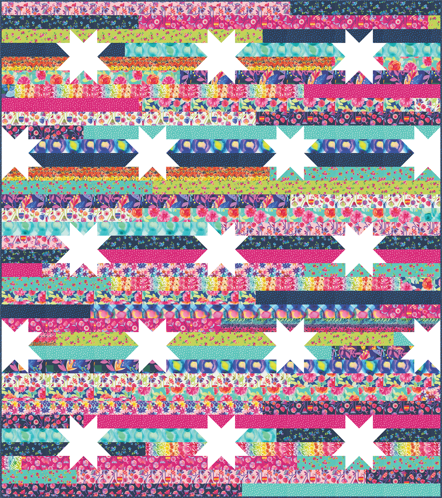 Flower Patches by Amarylis Henderson: Jelly Stars Quilt Kit