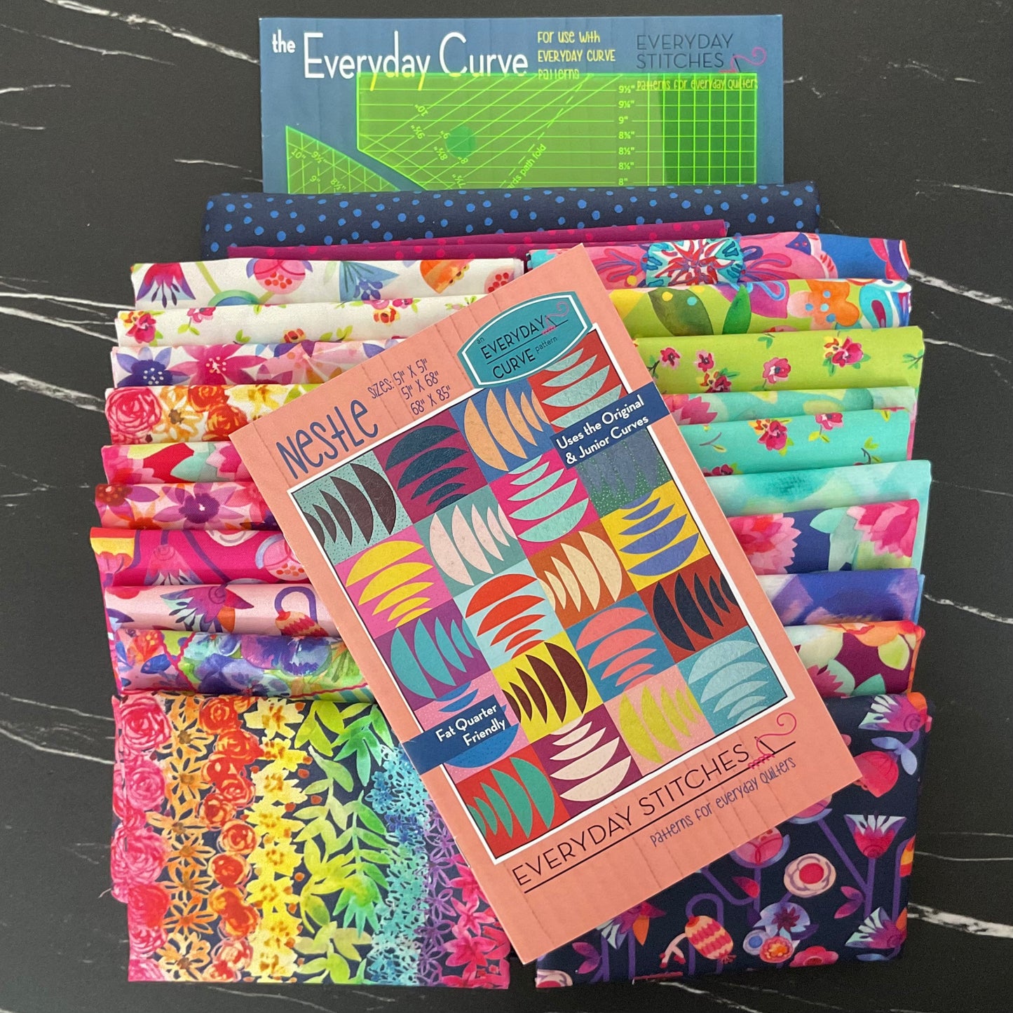 Flower Patches by Amarylis Henderson: Nestle Quilt Kit