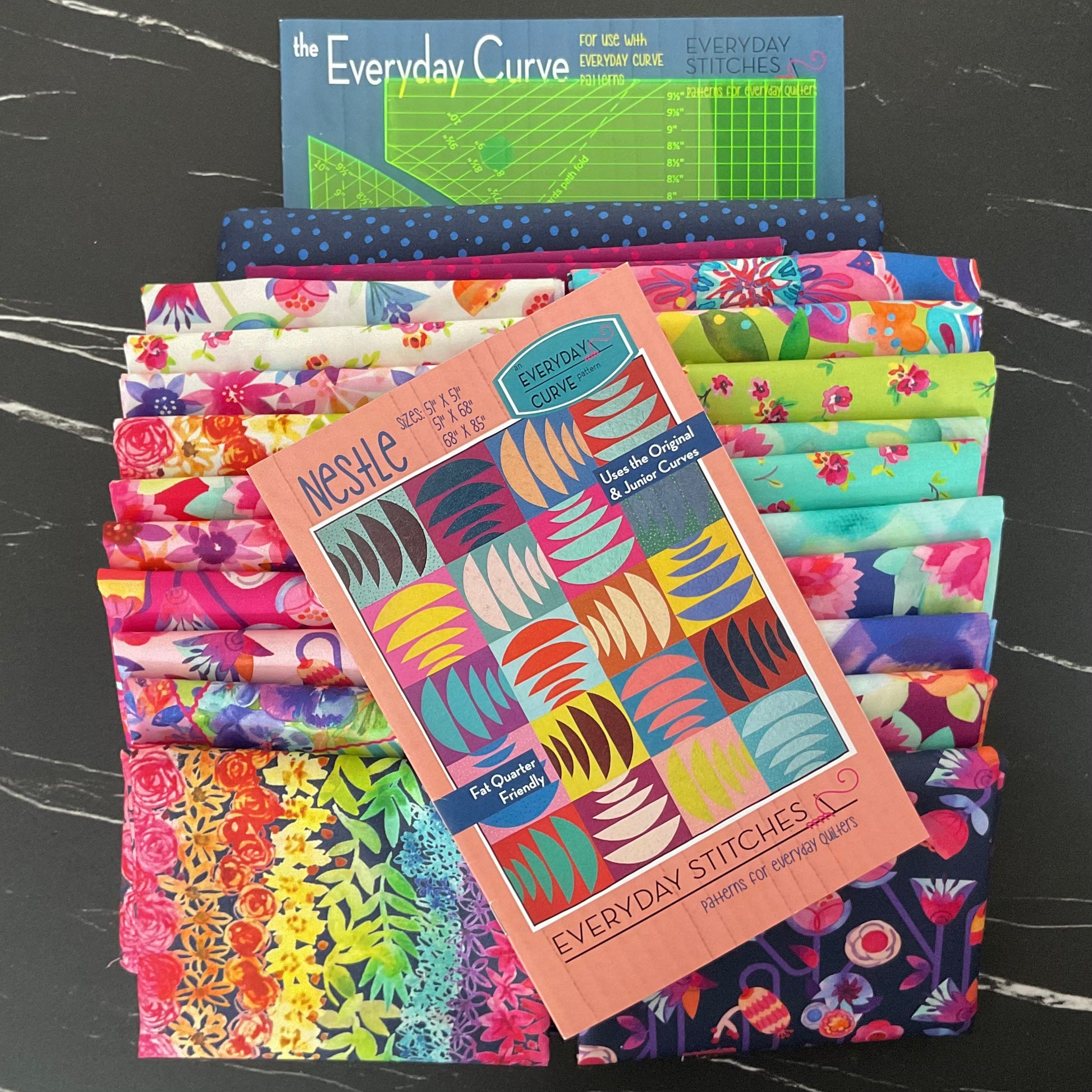 Flower Patches by Amarylis Henderson: Nestle Quilt Kit