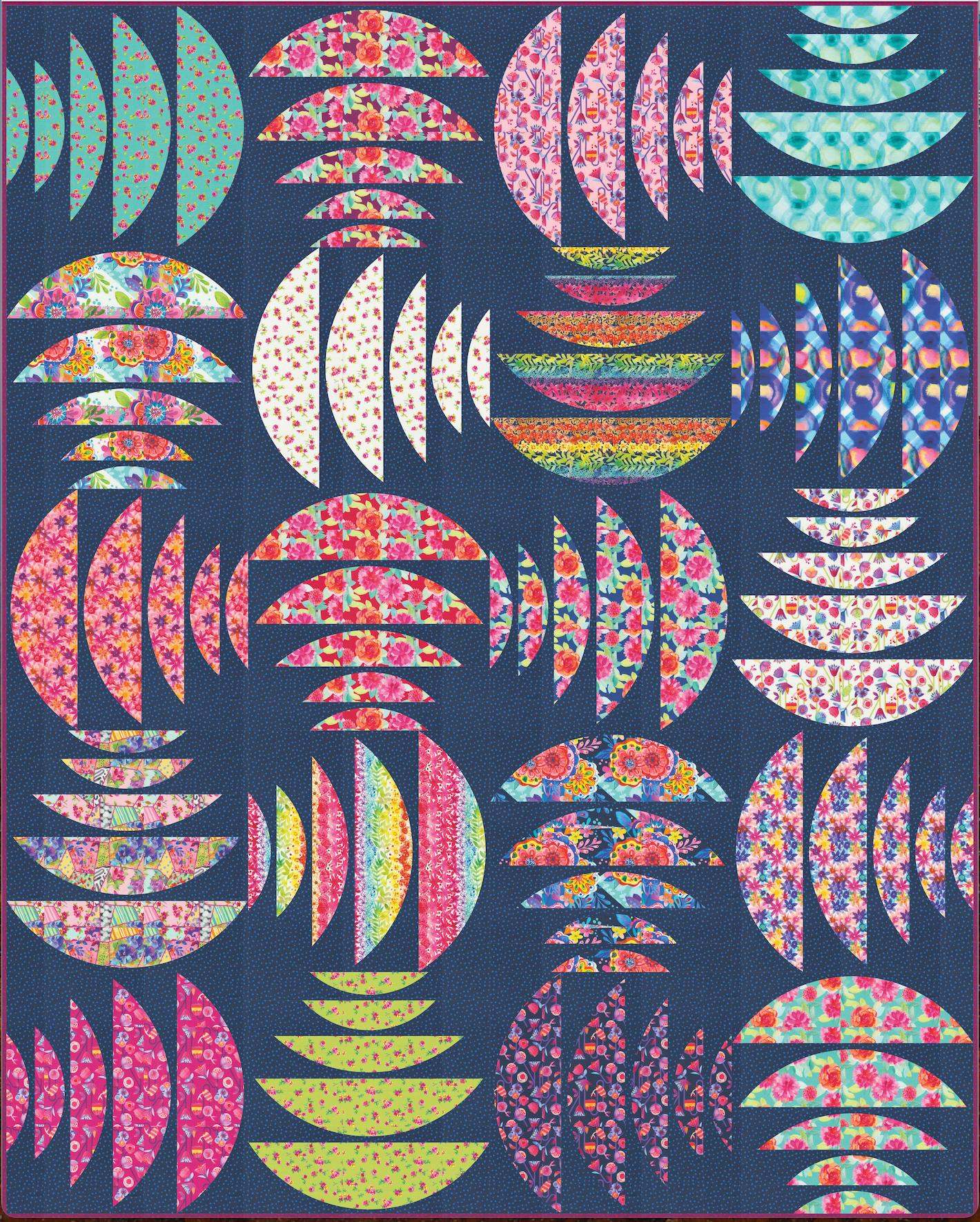 Flower Patches by Amarylis Henderson: Nestle Quilt Kit