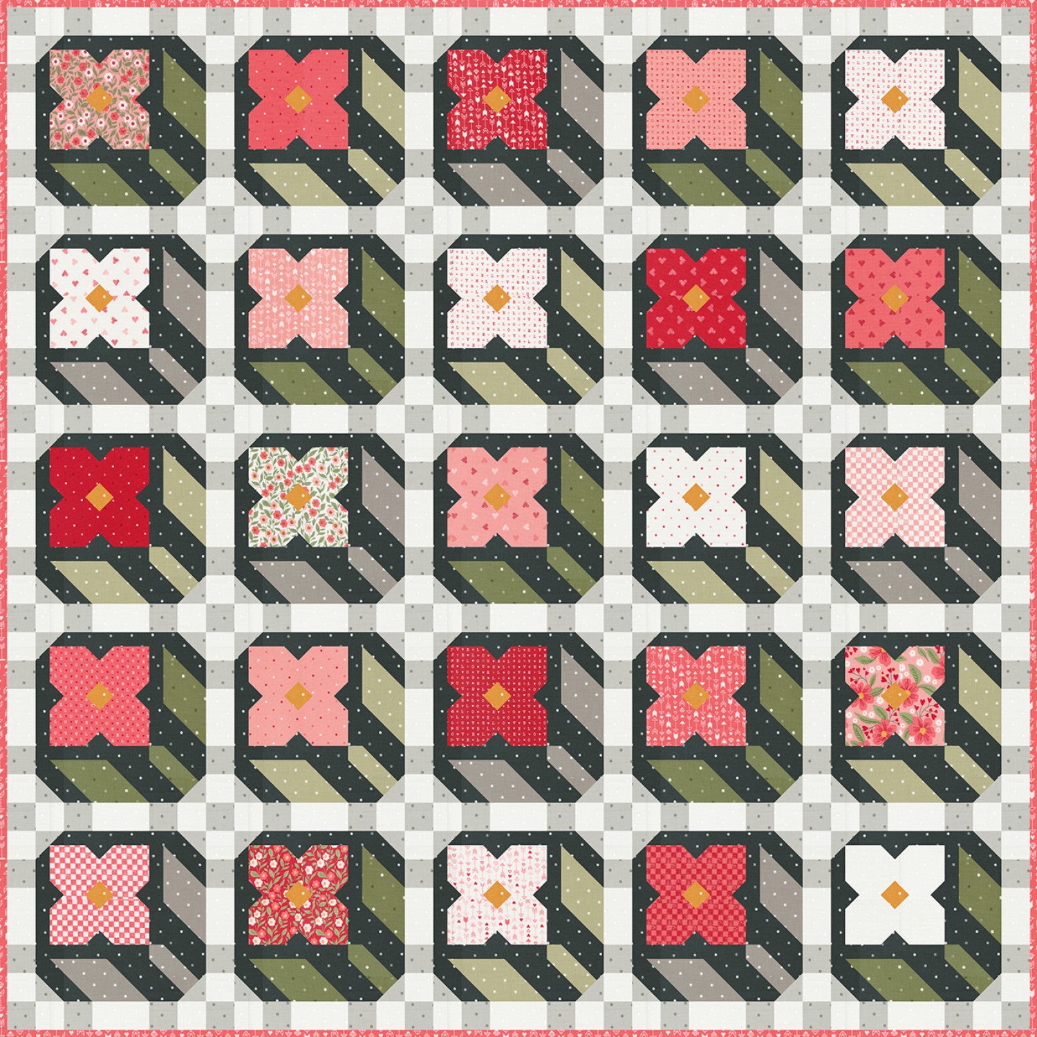 Flower Press # LB238 Quilt Pattern